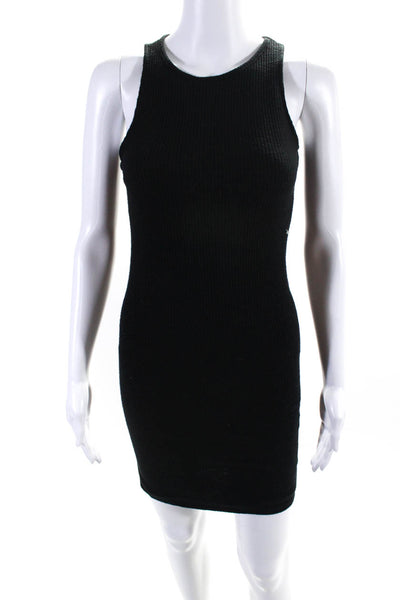 Rag & Bone Jean Womens Crew Neck Ribbed Knit Tank Dress Black Size Extra Small