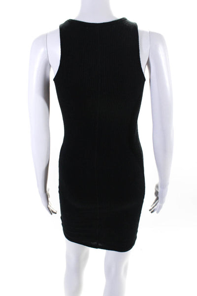 Rag & Bone Jean Womens Crew Neck Ribbed Knit Tank Dress Black Size Extra Small