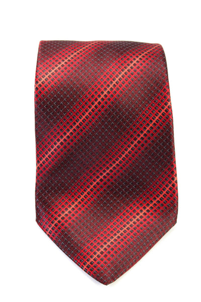 Lanvin Mens Bright Red Silk Printed Tie