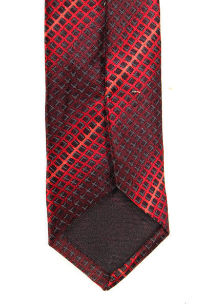 Lanvin Mens Bright Red Silk Printed Tie