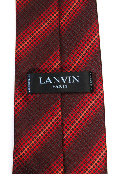 Lanvin Mens Bright Red Silk Printed Tie