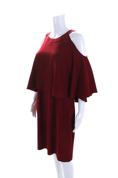 Adrianna Papell Womens Cranberry Popover Dress Red Size 10 10779114