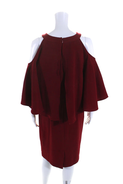 Adrianna Papell Womens Cranberry Popover Dress Red Size 14 10756442