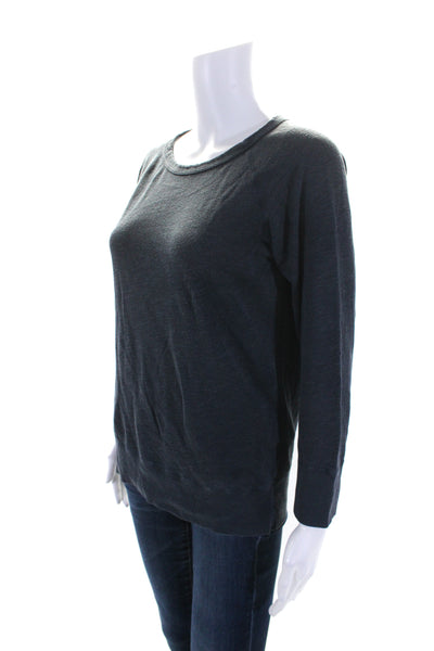 Standard James Perse Womens Dark Blue Crew Neck Long Sleeve Knit Top Size 2