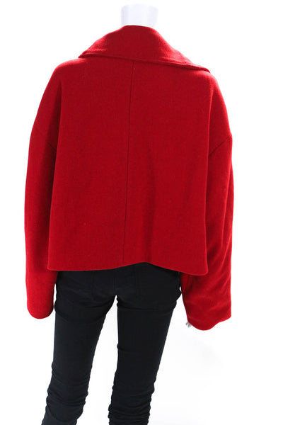 Line + Dot Womens Red Oversized Cropped Coat Red Size 8 11681848