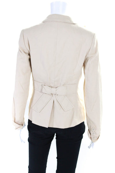 Marc Jacobs Women's Long Sleeves Lined One Button Blazer Beige Size 4