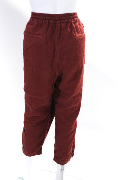 Point Sur Women's Drawstring Waist Pockets Tapered Leg Pant Burgundy Size 20