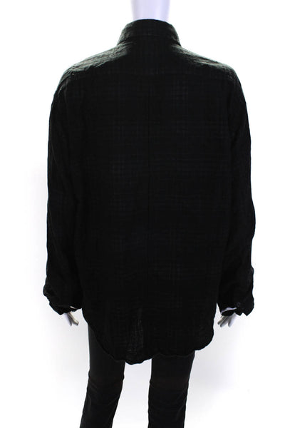 Rag & Bone Womens Long Sleeve Plaid Button Up Shirt Blouse Black Size Large