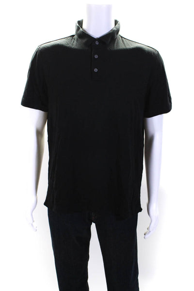 Calvin Klein Mens Liquid Touch Jersey Short Sleeve Polo Shirt Black Size Large