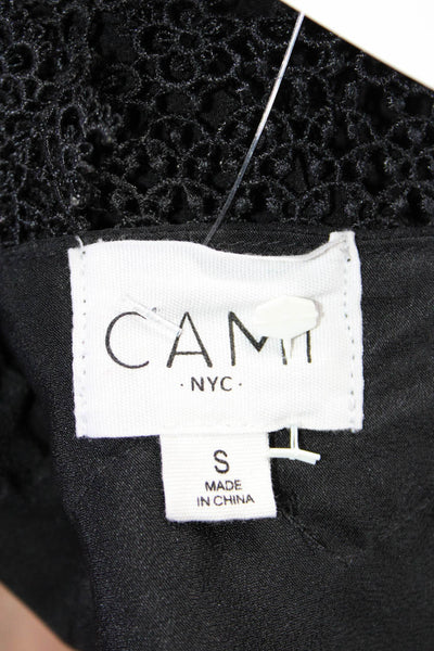 Cami NYC Women's V-Neck Lace Trim Spaghetti Straps Tank Top Black Size S