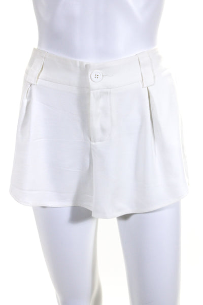 Alice + Olivia Womens Zipper Fly Mid Rise Short Shorts White Size 8