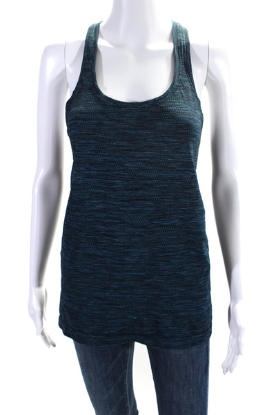 Lululemon Womens Scoop Neck Racerback Striped Tank Top Blue Size 12