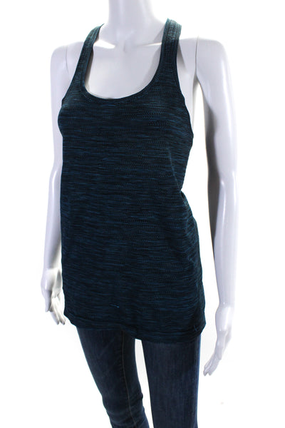 Lululemon Womens Scoop Neck Racerback Striped Tank Top Blue Size 12