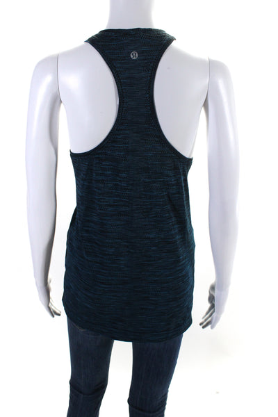 Lululemon Womens Scoop Neck Racerback Striped Tank Top Blue Size 12