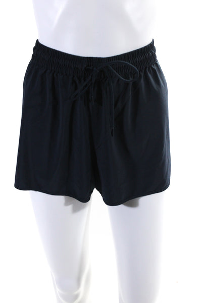 TNA Womens Elastic Waist Front Drawstring Athletic Shorts Black Size Large