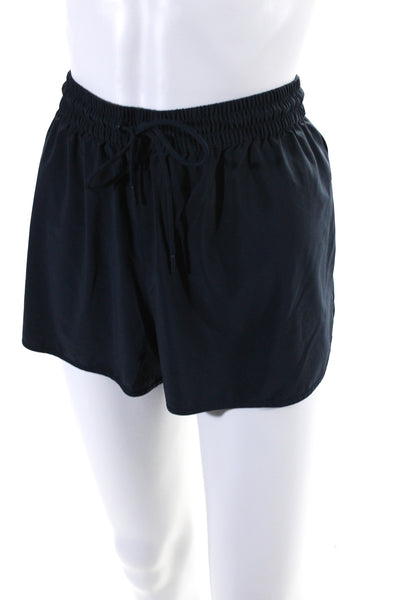 TNA Womens Elastic Waist Front Drawstring Athletic Shorts Black Size Large