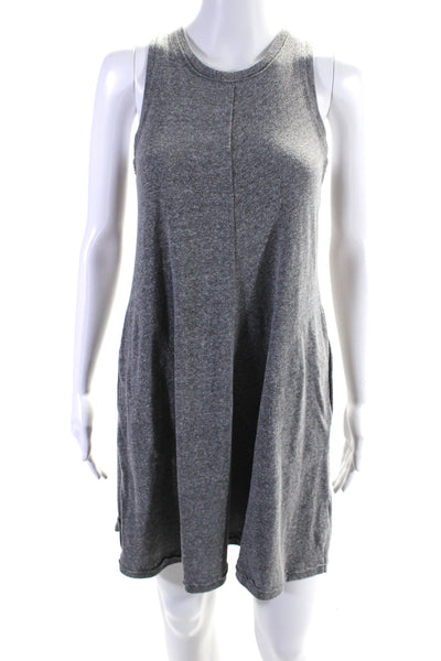 Nation LTD Womens Crew Neck Sleeveless Jersey Shift Dress Heather Gray Small