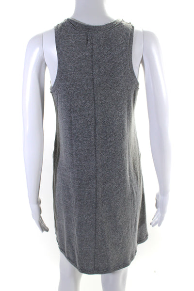 Nation LTD Womens Crew Neck Sleeveless Jersey Shift Dress Heather Gray Small