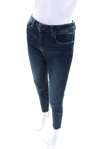 Karen Millen Womens High Waist Skinny Ankle Jeans Pants Blue Size 8