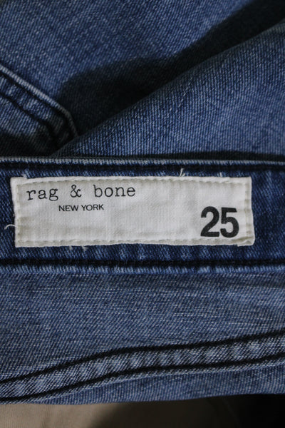 Rag & Bone Womens Dre Low Rise Slim Boyfriend Jeans Pants Blue Size 25