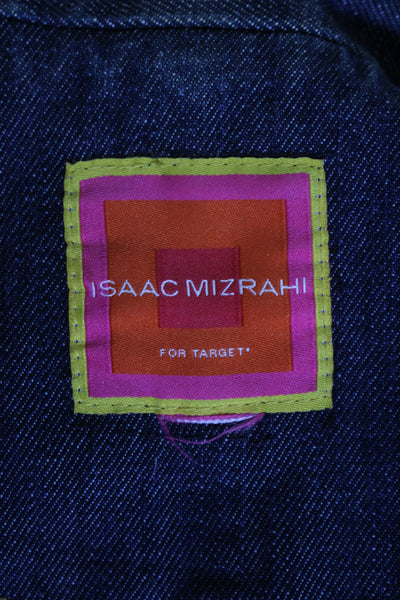 Isaac Isaac Mizrahi Womens Button Down Long Sleeve Jean Jacket Denim Blue Small