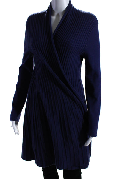 Armani Collezioni Womens Long Sleeve Open Front Cardigan Sweater Purple Size 10