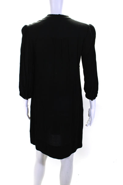 Maeve Anthropologie Women's Long Sleeves A-Line Mini Dress Black Size 2