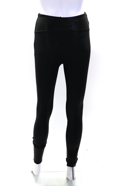 Spanx Womens Pull On Mid Rise Athletic Leggings Liquid Black Size Small