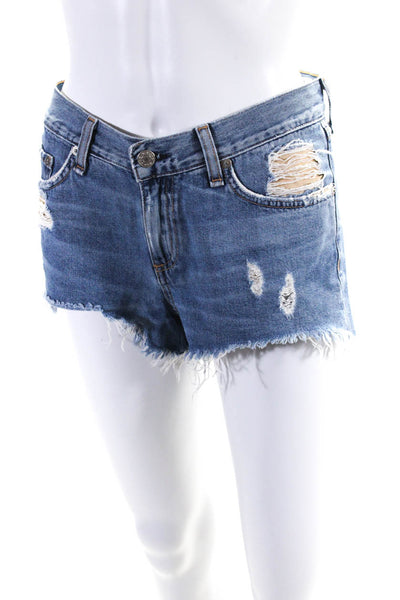 Rag & Bone Jean Womens Denim Cut Off Ripped Low Rise Shorts Blue Size 26