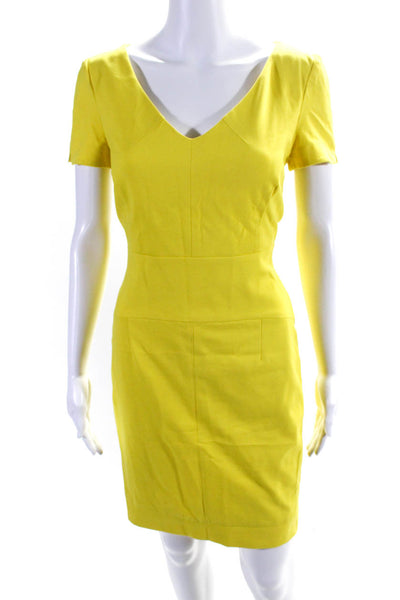 Piazza Sempione Womens Short Sleeves V Neck Dress Sun Yellow Size EUR 40