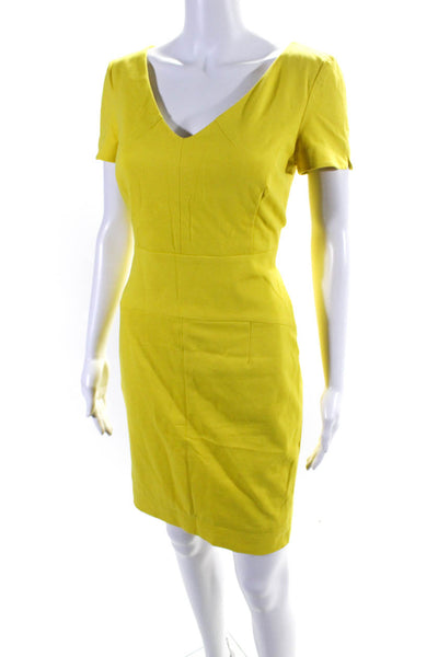 Piazza Sempione Womens Short Sleeves V Neck Dress Sun Yellow Size EUR 40