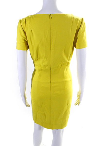 Piazza Sempione Womens Short Sleeves V Neck Dress Sun Yellow Size EUR 40