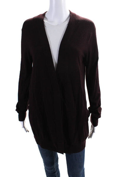 Vince Womens Long Sleeves Button Down Cardigan Sweater Purple Size Small