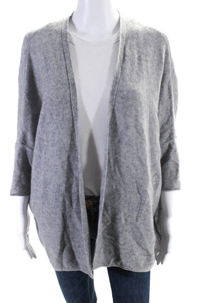 Velvet by Graham & Spencer Womens Short Sleeves Wrap Sweater Gray Size Large