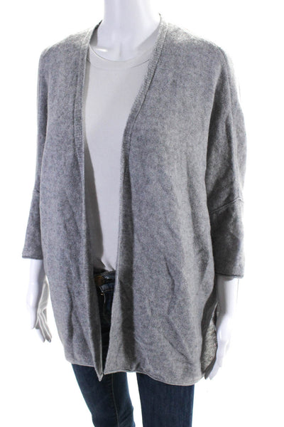 Velvet by Graham & Spencer Womens Short Sleeves Wrap Sweater Gray Size Large