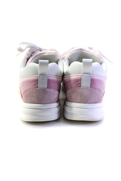 Chanel Womens Suede Trim Color Block Nylon CC Sneakers Pink Size 38 8