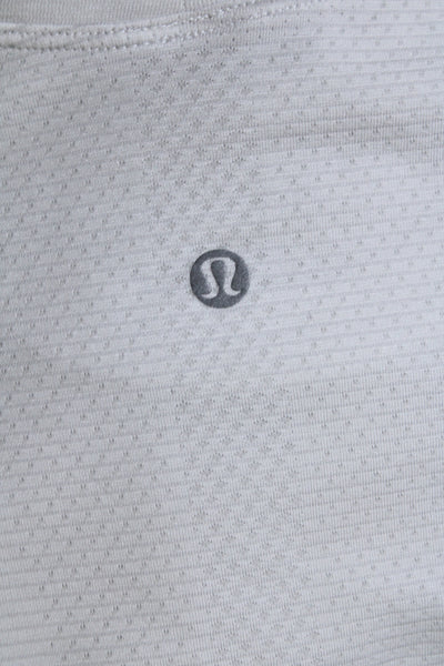 Lululemon Womens Striped Short Sleeves Crew Neck Tee Shirt White Size 10