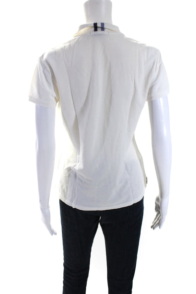 Ralph Lauren Golf Womens Short Sleeves Polo Shirt White Cotton Size Small