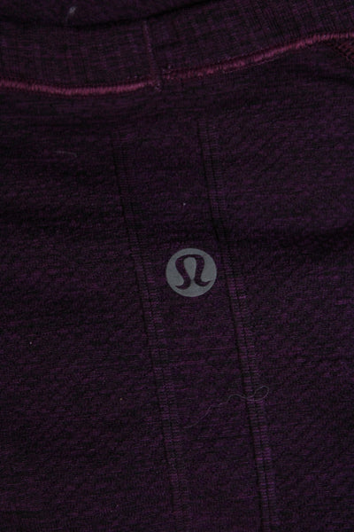 Lululemon Womens Short Sleeves Crew Neck Pullover Tee Shirt Purple Black Size 6