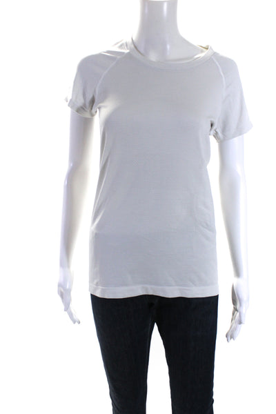 Lululemon Womens Short Sleeves Crew Neck Pullover Tee Shirt White Size 8