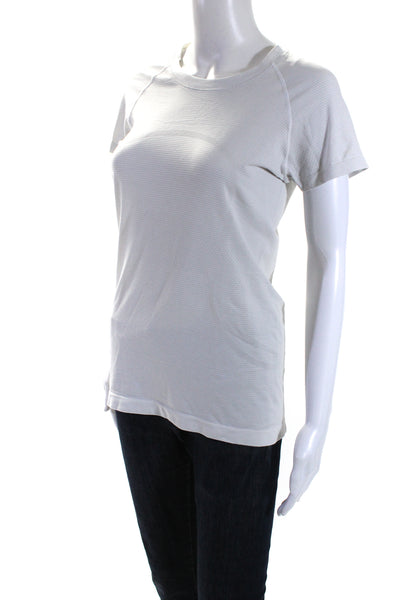 Lululemon Womens Short Sleeves Crew Neck Pullover Tee Shirt White Size 8