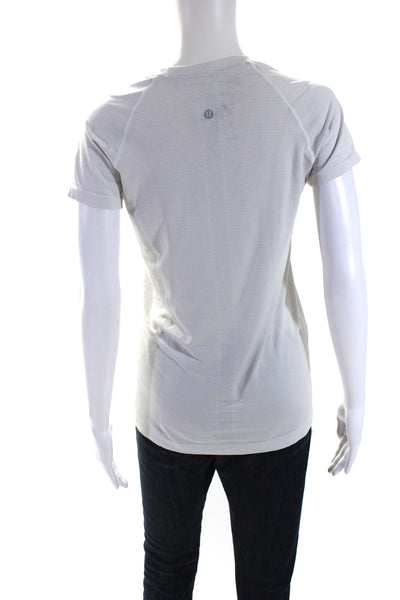 Lululemon Womens Short Sleeves Crew Neck Pullover Tee Shirt White Size 8