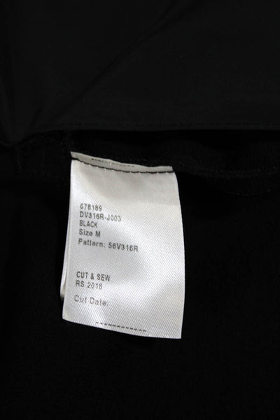 Lafayette 148 New York Womens Single Button Crew Neck Vest Jacket Black Medium