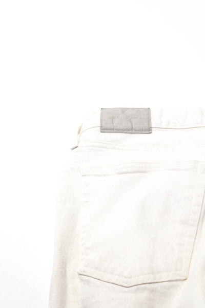 Everlane Mens Mid Rise The Slim Fit Jeans White Organic Cotton Size 31X32