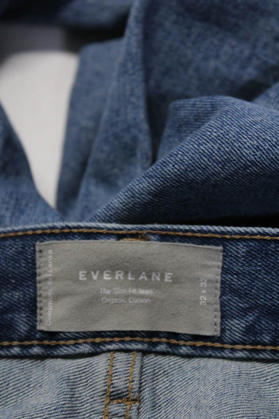 Everlane Mens Mid Rise The Slim Fit Jeans Blue Organic Cotton Size 32X32