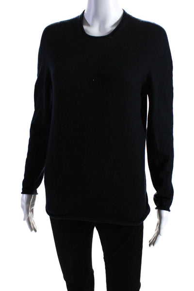 Giorgio Armani Womens Long Sleeve Crew Neck Knit Top Black Size Small