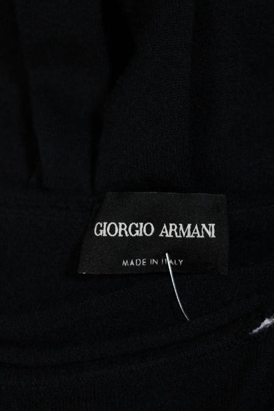 Giorgio Armani Womens Long Sleeve Crew Neck Knit Top Black Size Small