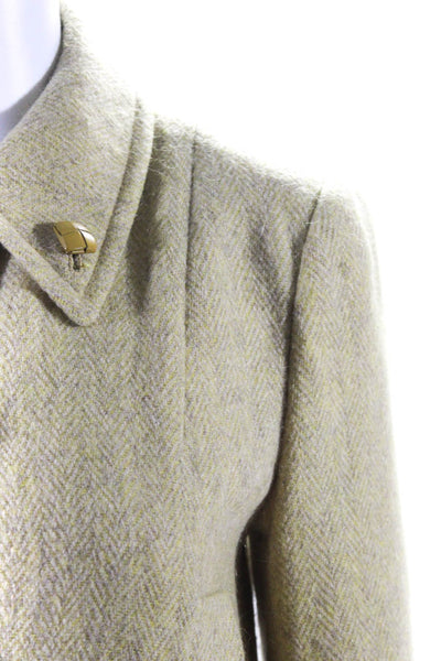 Iceberg Womens Button Down Collared Long Sleeve Jacket Wool Yellow Size 38