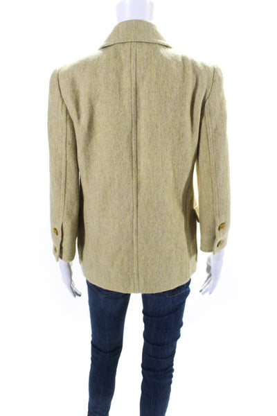 Iceberg Womens Button Down Collared Long Sleeve Jacket Wool Yellow Size 38