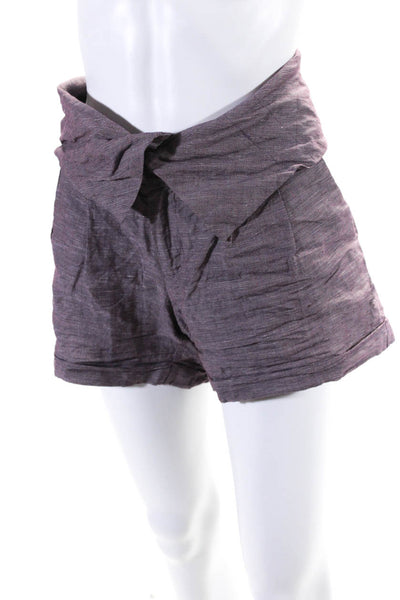 Calypso Saint Barth Womens Mauve Cotton Folded Layer High Rise Shorts Size 4